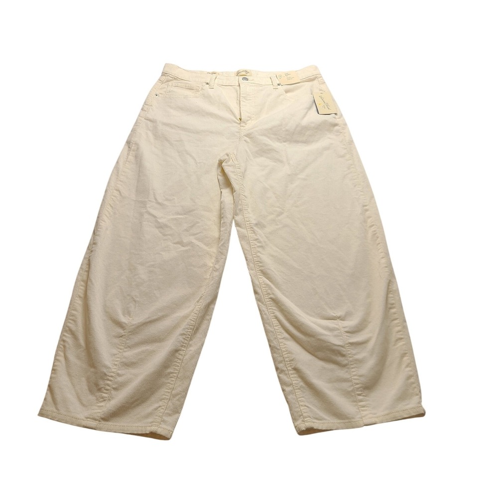 Universal Thread Cream White Barrel Women's Corduroy High Rise Pants 14R NWT